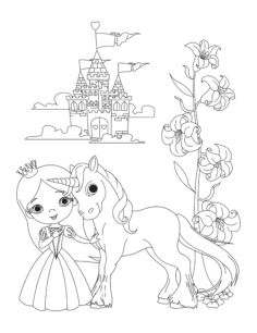 Unicorn Princess Unicorn Palace Tracing Shape Pdf, Free Vectors File